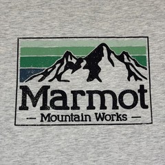 Marmot Mountain Works Gradient Logo Graphic T-Shirt Men’s Medium Gray NWT