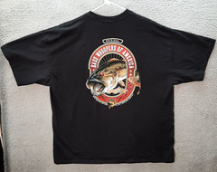 Gildan Shirt Adult 2XL XXL Black Large Mouth Bass Fishing Outdoors Sportsman