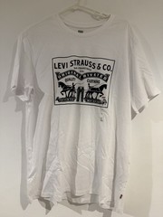 Levi’s Men’s L White Logo Graphic Print Crew Neck Short Sleeve T-Shirt