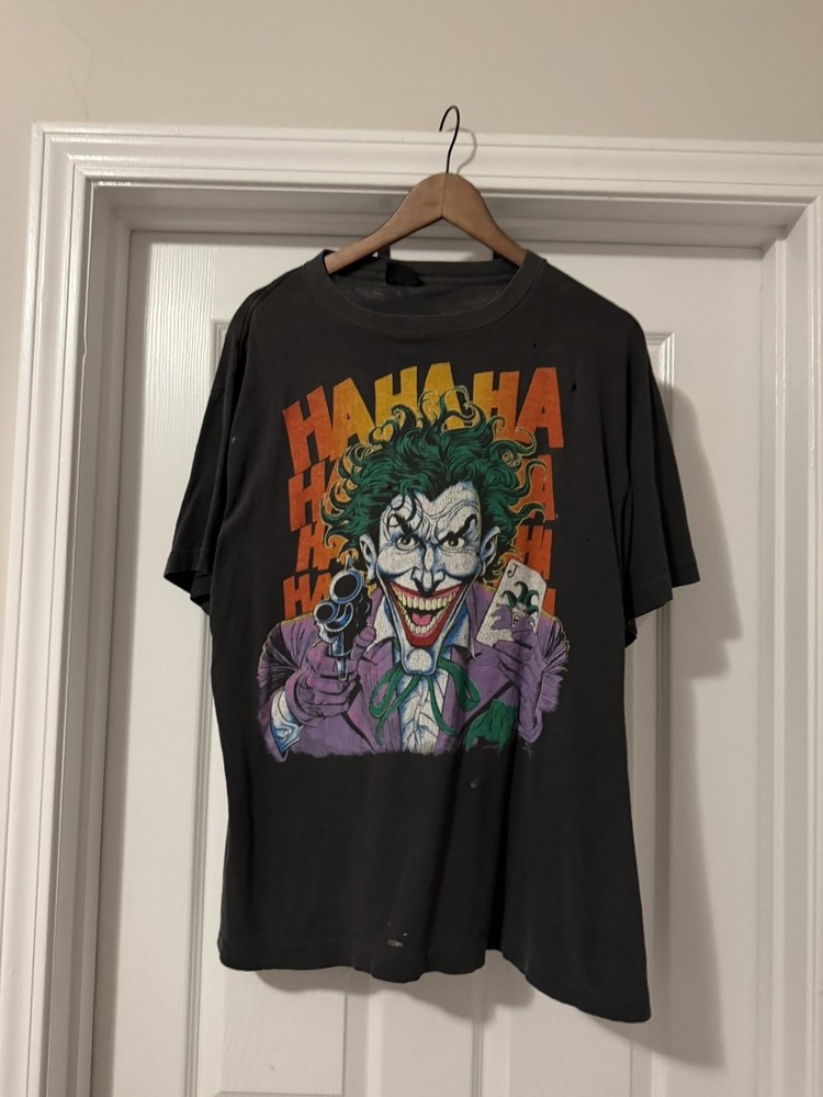 Vintage Joker T-Shirt Size XL 1989 Ha Ha Ha Batman Single Stitch USA DC Comics