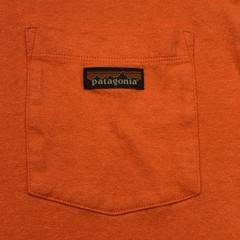 Patagonia Work Pocket T Shirt Mens Large Orange Hemp Organic Cotton Outdoor