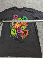 Outrank T-Shirt Men’s L Black Graphic Print Money Bags NWT