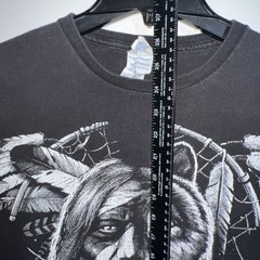 VTG Dreamcatcher American Indian Wolf Shirt Men’s L Liquid Blue Print Delta Pro