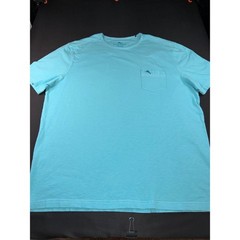 Tommy Bahama Mens XXL Aqua Blue Cotton Short Sleeve Pocket T-Shirt Marlin Logo