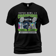 Seattle Seahawks Super Bowl LX Champions Shirt Seahawks Fan Tee – Size S to 5XL
