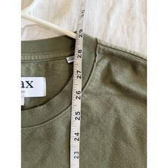 Wax London Dean T-Shirt Mens XL Olive Green Organic Cotton Crewneck Boxy