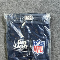 Hanes Perfect T-Shirt Men Large Blue Bud Light Official Beer Sponsor NFL Graphic