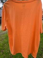 Polo Ralph Lauren Bright Orange V Neck T Shirt Vintage Tee Single Stitch Pony XL