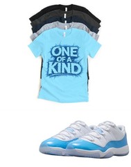 Jordan 11 Concord In One of a Kind Matching T-Shirt | Custom Sneaker Match Tee
