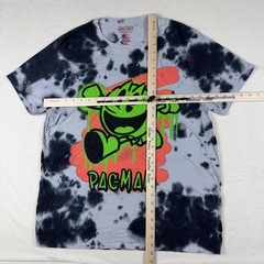 Pac-Man Tie Dye Graphic T-Shirt Mens XL Grey Black Neon Green C-Life Group