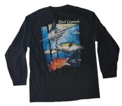 REEL LEGENDS Fish T-shirt Double-Sided Graphics L/S Men’s Size Large