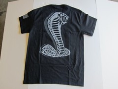 Ford Mustang Shelby Cobra Snake Emblem Cotton T-Shirt Black Official Licensed