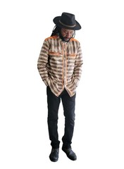 African Men’s Dashiki Shirt Woodin Print ( shirt chest: 48 in)