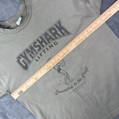 Gymshark T Shirt Mens XL Green Power Lifting Well Worn Distressed Cotton Faded