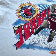 Vintage Salem Michael Jordan 1990 Player Card Chicago Bulls T Shirt Basketball