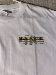 Vintage Eliminator Custom Boats T XL White Speed Boat Racing Graphic Allstyle