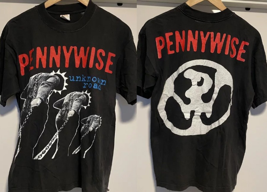 Pennywise rock music tour concert 2 side black color Shirt VK10991