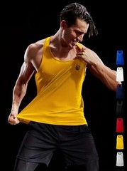 NELEUS ‘Dry Fit Logo Muscle’ Mesh Tank Top Men’s S Gym Workout Exercise Ylw NWT!