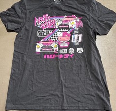 Hello Kitty Racing Car Tokyo Speed Graphic T-shirt Men Large Black Short Sleeve