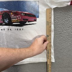 Vintage Stedman Shirt Adult Large White Ringer Stock Car Racing Grunge 80s Mens
