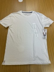 Lucky Brand Crewneck Ribbed Collar Side Slip Hem Short Sleeve White Tee Small