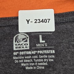 Taco Bell Men Shirt L Charcoal Diablo Sauce Logo Short Sleeve Ringer