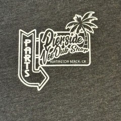 Pierside Parts VW Bug T Shirt Mens XL Gray Huntington Beach CA Volkswagen -871