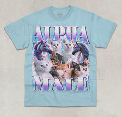 Alpha Male T-Shirt Kitten Cat Funny Meme Animal Bootleg Graphic Unisex Shirt