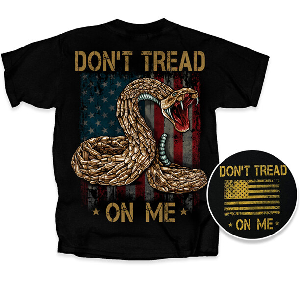 Joe Blow Don’t Tread Military Worn Flag Patriotic Snake USA Shirt TAWFT-B-ADL