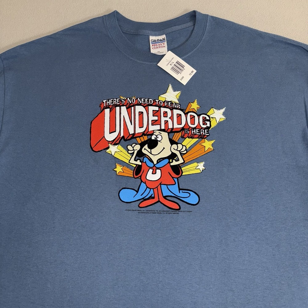 Vintage The Underdog TV Show T-shirt XXL Retro Cartoon Comic Superhero Y2K Felt