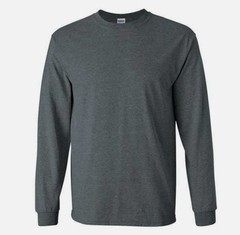 Gildan Ultra Cotton Long Sleeve T-Shirt Style G2400, Dark Heather (6 Pack)- 2XL
