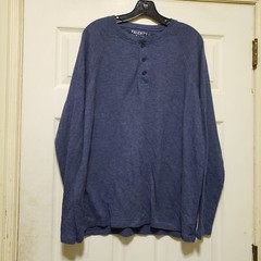 Faherty Shirt Mens XL BLue Henley Pullover Soft Cloud Cotton Stretch Pima Cotton