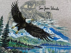 Vintage 1990s San Juan Islands Washington State Bald Eagle Nature T-Shirt, L NEW