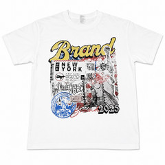 NYC Graphic Travel Stamp Tee White Medium – Urban Streetwear Shirt