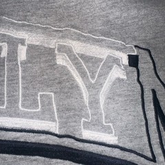 Y2K VTG Brooklyn Express Xpress Mens XL Shirt Gray Embroidered Ringer Oversized