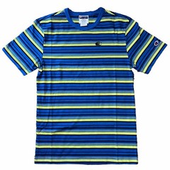 Champion Classic Tailored Stripe Short Sleeve T-Shirt Blue Green Black Men’s NWT