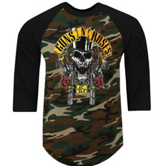 Guns N Roses 85 Hard Rock Band Shirt RAGLAN 3/4 SLEEVE (Multiple Variations)