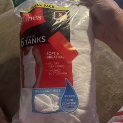 Hanes Comfort Soft Size S Men’s Tank – White (6 Piece)