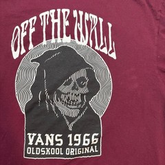 Vans Men’s XL Maroon Grim Reaper Graphic T-Shirt Skull Back Print Skate Y2K