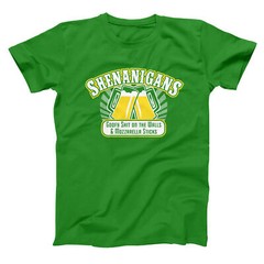 Shenanigans Bar And Grill Funny Cop Super Humor Green Basic Men’s T-Shirt