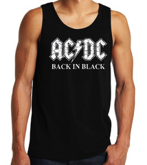 AC/DC Back in Black Rock Band Men’s Black Tank Tops