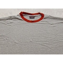 Champs Sports Men’s Ringer T-Shirt Gray Red Short Sleeve Crew Neck Athletic Tee