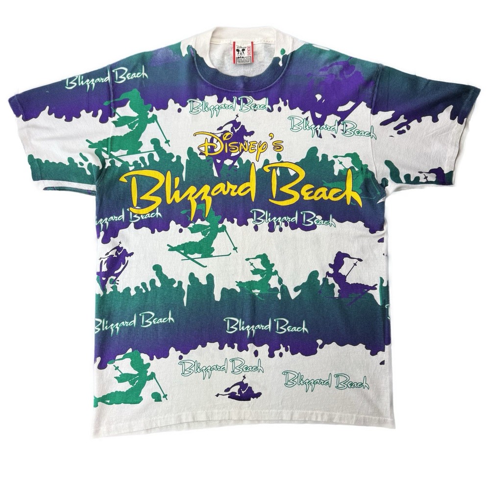Vintage 90s Disney Blizzard Beach All Over Print Shirt Size XL