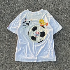 Deadstock Vintage 1994 World Cup USA Football, Looney Tunes Giant T Shirt