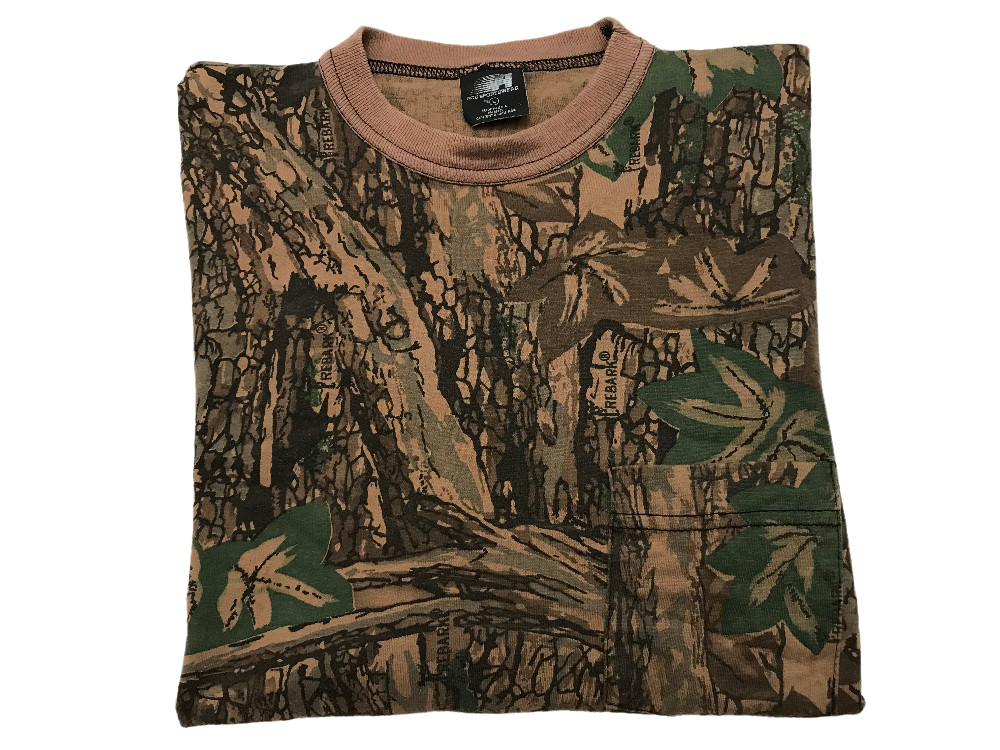 Ace Sportswear Men’s Trebark Camo Pocket Crew Neck T-Shirt Large Vintage 80’s