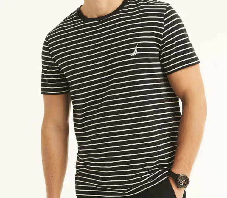 NWT Nautica Men’s Short Sleeve Tee Striped Crew Neck T-Shirt
