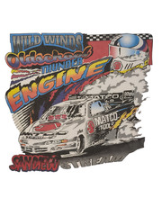 J GALT All Over Print One Size Racing Matco Tools MADE IN USA Graphic Tee