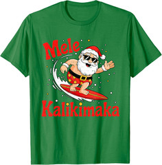 Funny Santa Summer Beach Vacation T-Shirt Tropical Christmas Graphic Tee