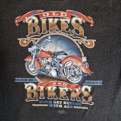 Vintage 80s 3D Emblem Old Bikes & Bikers Shirt M/L Motorcycle Biker Tee