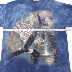 Vintage The Mountain Shirt Medium Blue Tie Dye Mountains Eagle Animals Nature